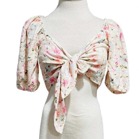 Abercrombie & Fitch Floral Tie Top Size M NWOT - Picture 3 of 8